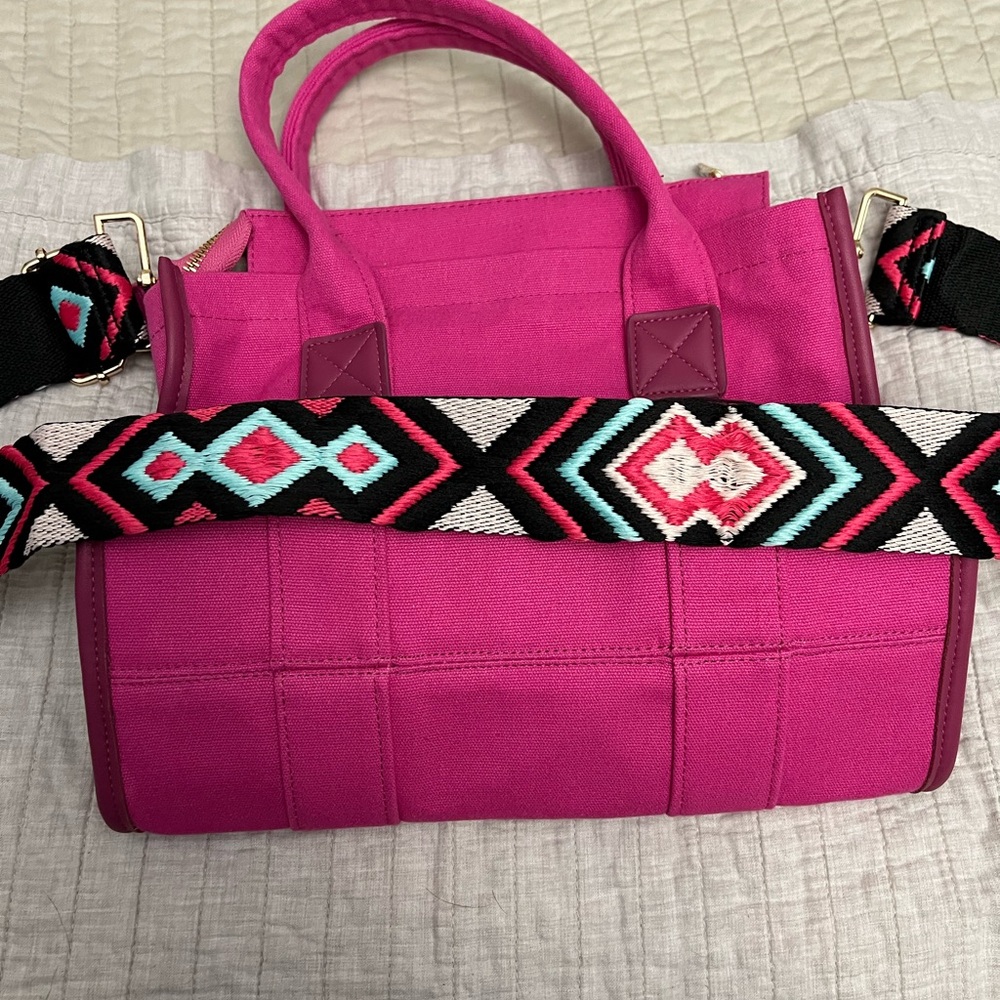 Pink canvas crossbody